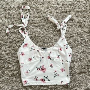 White floral Shein top
